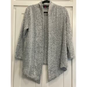 Vince Camuto black and white houndstooth eyelash cardigan Med.